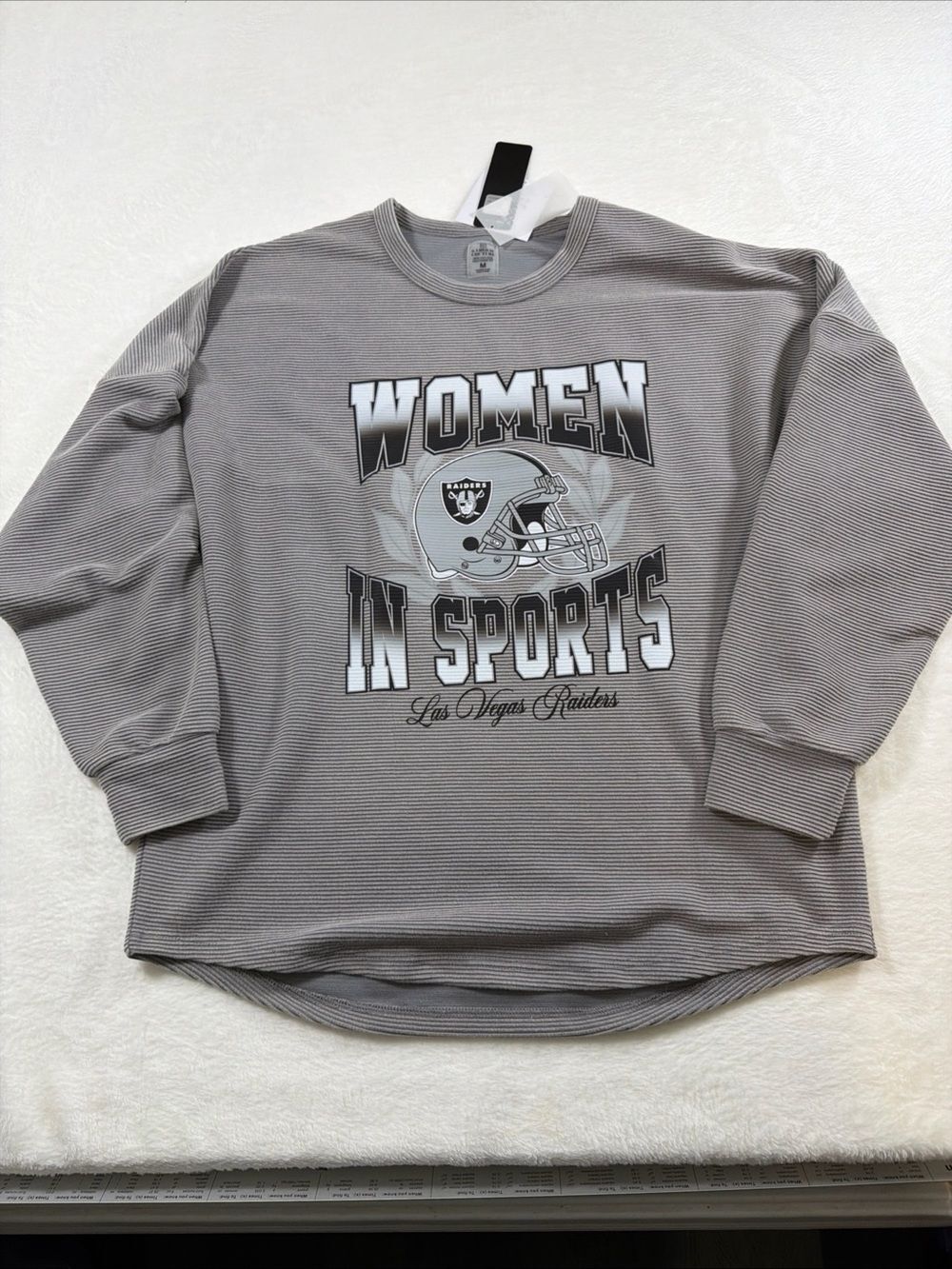 Women in Sports Las Vegas Raiders Gray Crewneck Sweatshirt